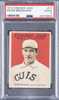 1915 Cracker Jack #17 Roger Bresnahan - PSA GD 2